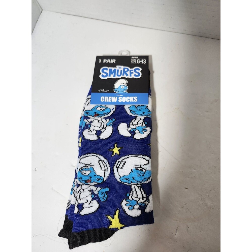 Smurfs Crew Socks Size 6-13